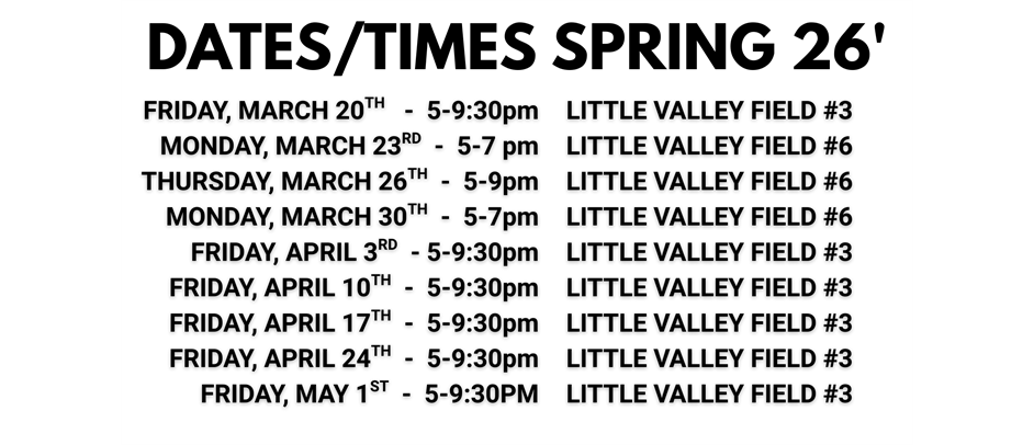 DATES FOR SPRING 26'